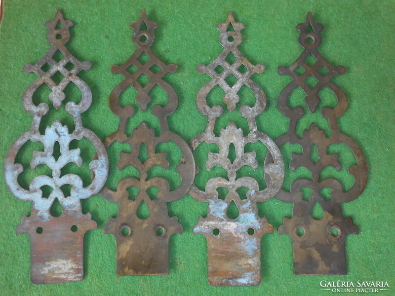 4 pieces of copper plate decoration for a clock or anything