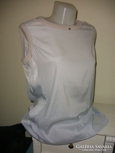Silk - cashmere bluish gray blouse size 44