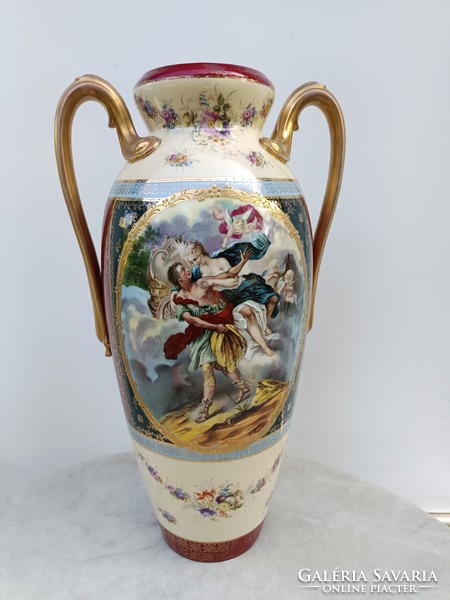 Alt Wien csodálatos festett váza. 49 cm. 19 Sz