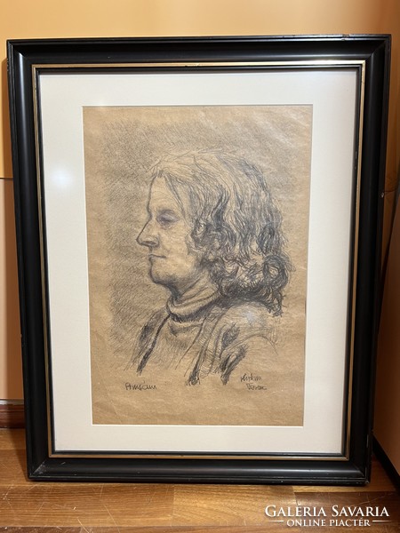 Kiskun Ferenc, Anyám, ceruza, papir festmény, 40 x 35 cm-es. 0900