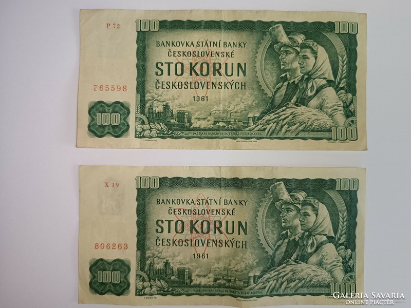100 Csehszlovák korona 1961