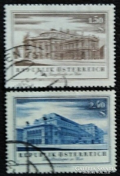 A1020-1p / austria 1955 re-opening of the burg theater and state opera house stamp set stamped