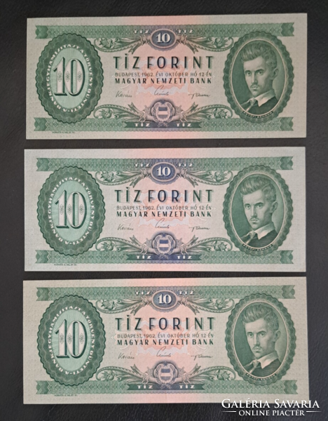 1962-es 10 forint UNC (1000)