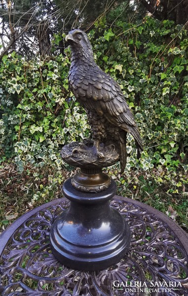 Detailed bronze eagle sculpture