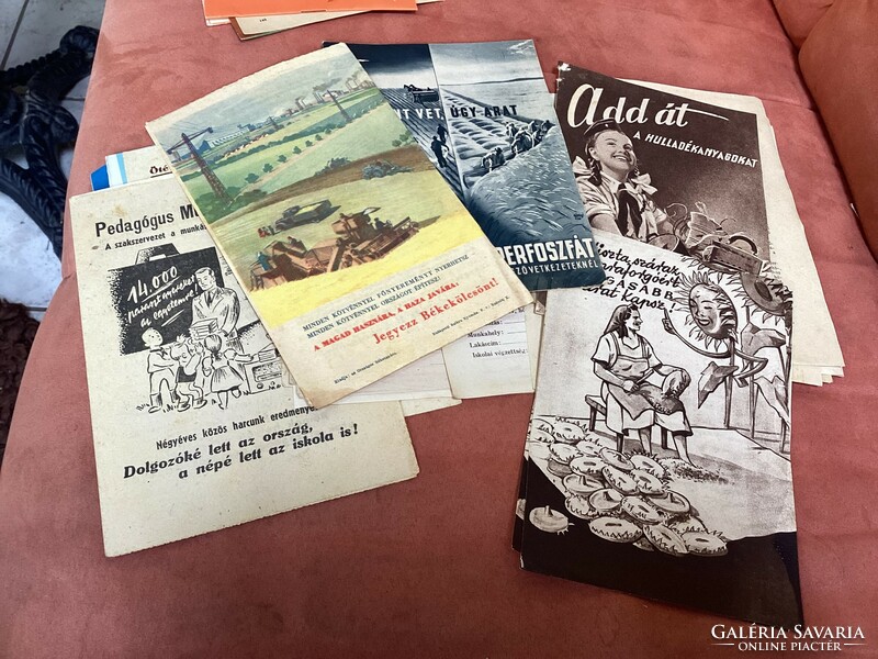 Papírrégiség Ritkaság 1950 es évek propaganda szorolapjai 4 db