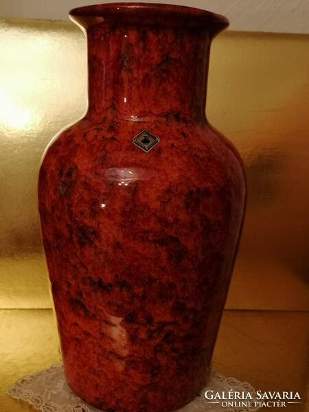 Retro industrial red floor vase
