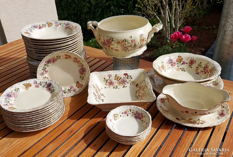 Zsolnay butterfly butter colored tableware