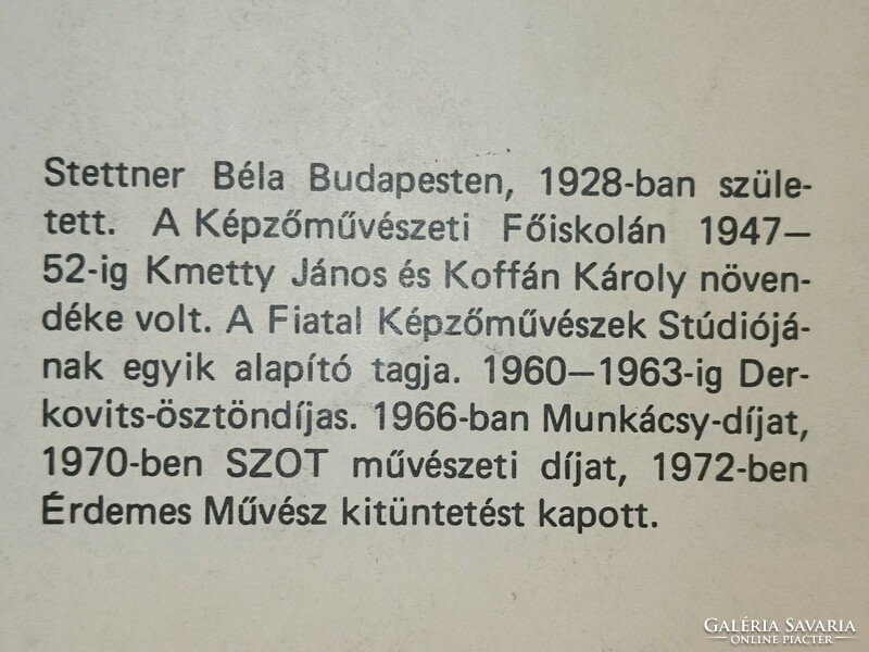 Stettner Béla grafikus kiállítás meghívója/1978