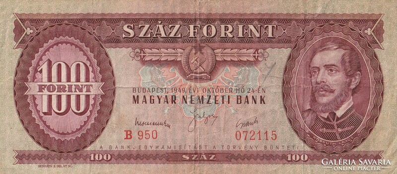 100 forint (1949) B 950