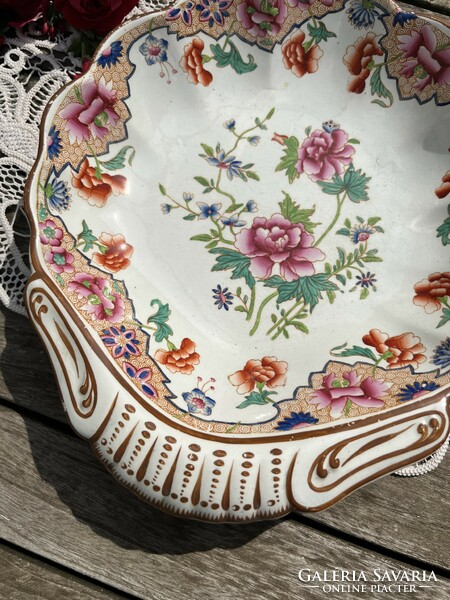 RITKA! Lenyűgöző Spode kagyló alakú chinoiserie kínáló, 1820 körül