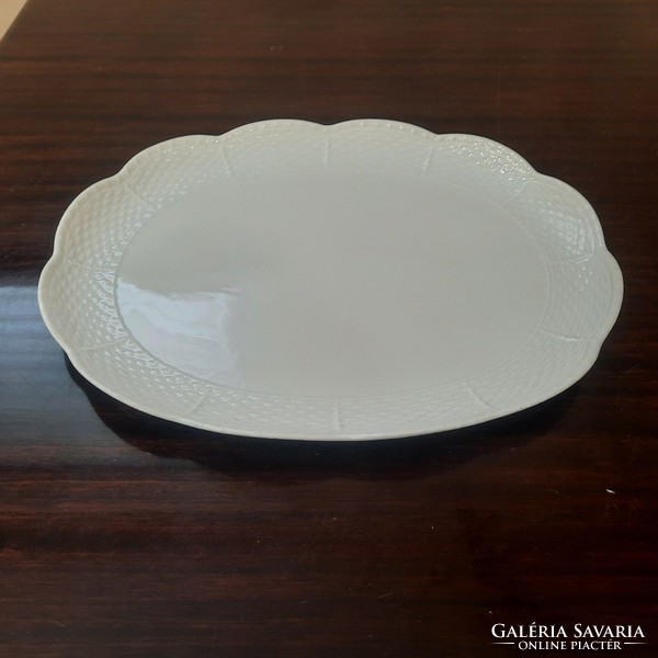 White Herend porcelain oval cake serving plate