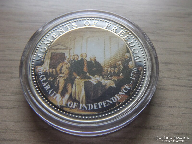 10 Dollar Declaration of Independence (1776) Liberia 2001 in sealed capsule