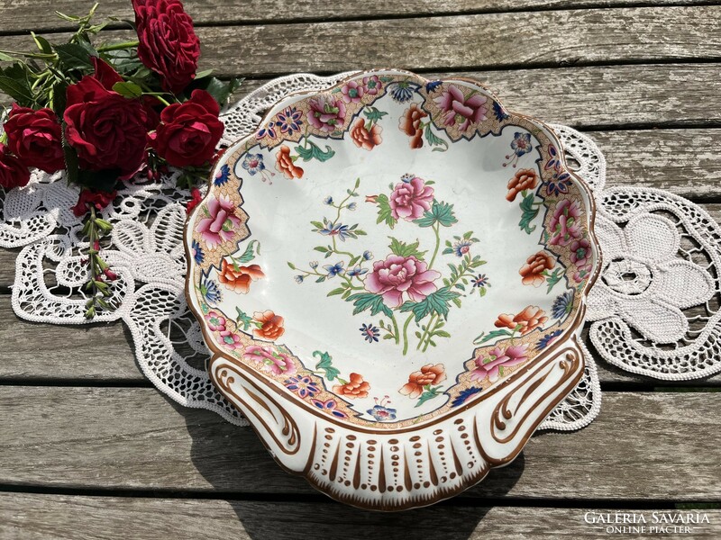 RITKA! Lenyűgöző Spode kagyló alakú chinoiserie kínáló, 1820 körül