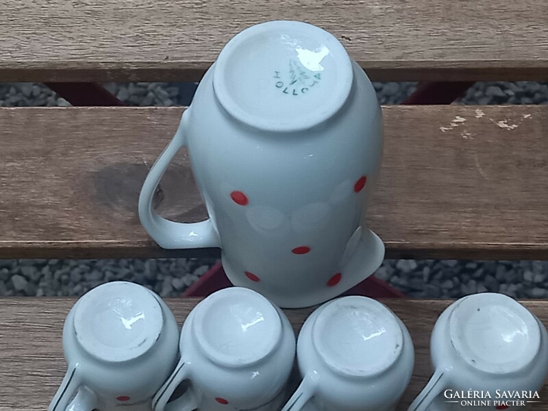 Retro Hollóházi gyerek játék korsó készlet nosztalgia Balatonfüred felirattal