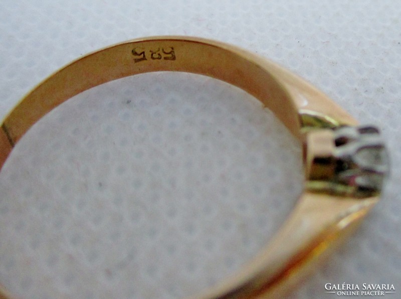 Elegáns régi 14kt arany gyűrű  gyémánt kővel 0,25ct