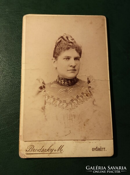Antique cabinet photo business card, marked around 1890, portrait photo on hard board