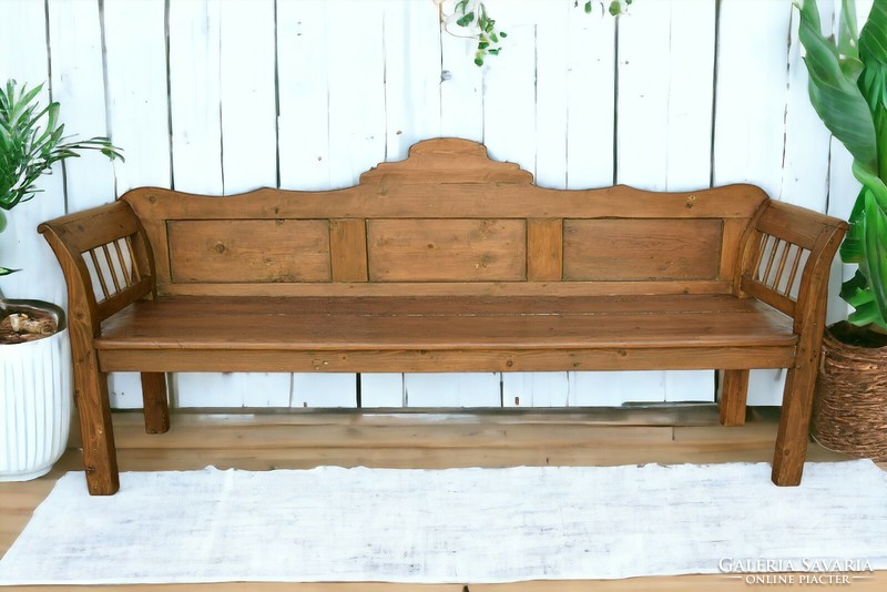 Renovated folk-style extra-long bench horse