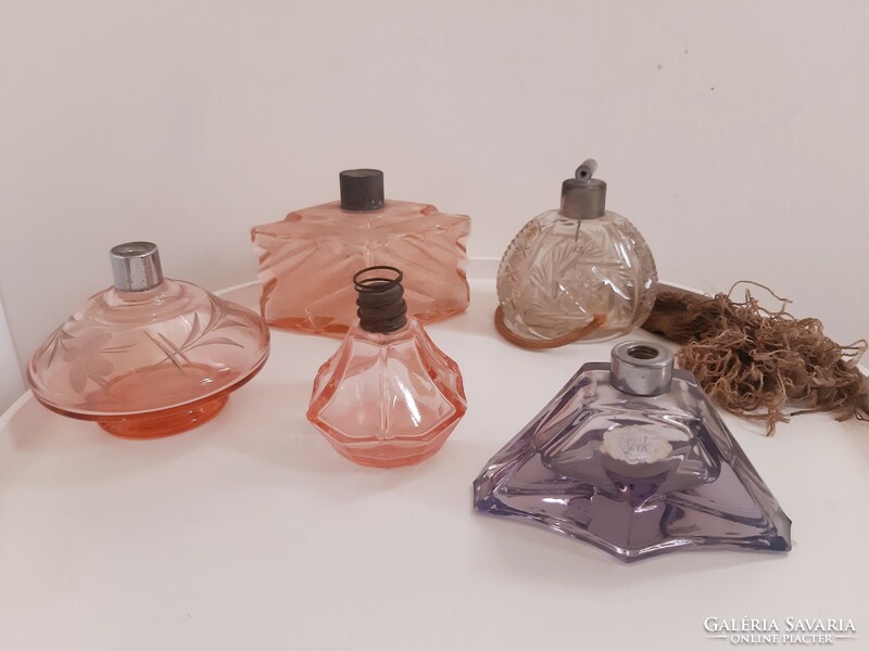 Old perfume bottles in a package