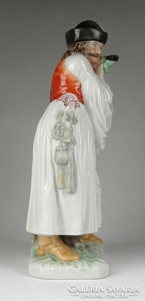 1R669 Herendi búsuló pipázó juhász porcelán figura 29 cm