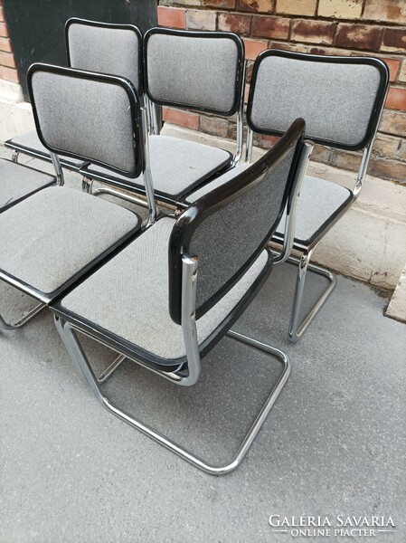 Bauhaus design Cesca szék, Marcel Breuer terv, kiváló állapotban a fém váz:)