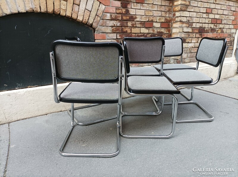 Bauhaus design Cesca szék, Marcel Breuer terv, kiváló állapotban a fém váz:)