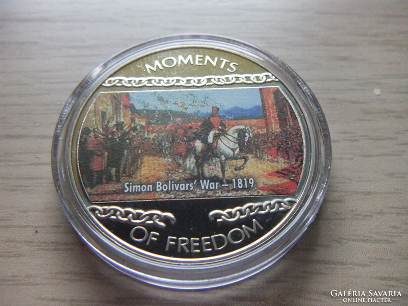 10 Dollar Simon Bolivar's War (1819) Liberia 2004 in sealed capsule