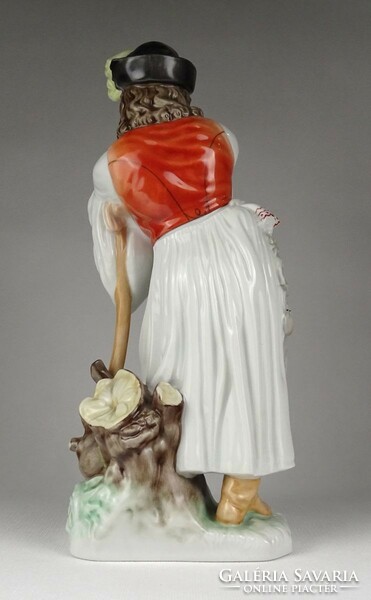 1R669 Herendi búsuló pipázó juhász porcelán figura 29 cm