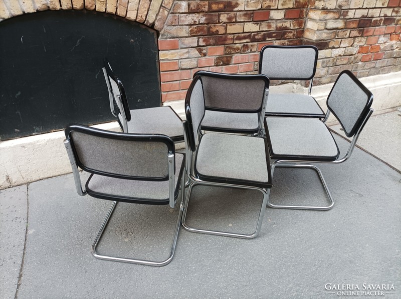 Bauhaus design Cesca szék, Marcel Breuer terv, kiváló állapotban a fém váz:)