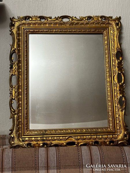 Antique mirror in a large size beautiful frame from a German legacy for sale 70 x 60