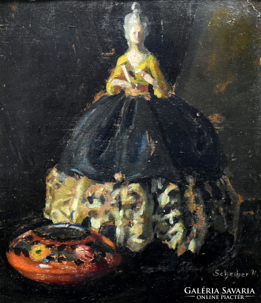 Hugue Scheiber (1873 - 1950) with tea doll bonbonier around 1910