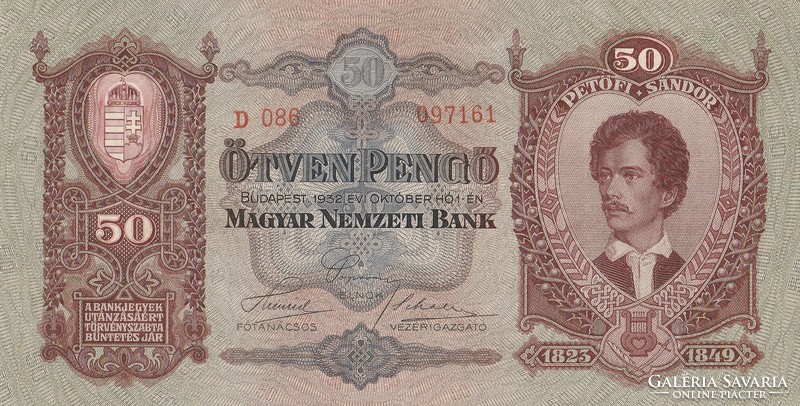 50 pengó (1932) VF ++