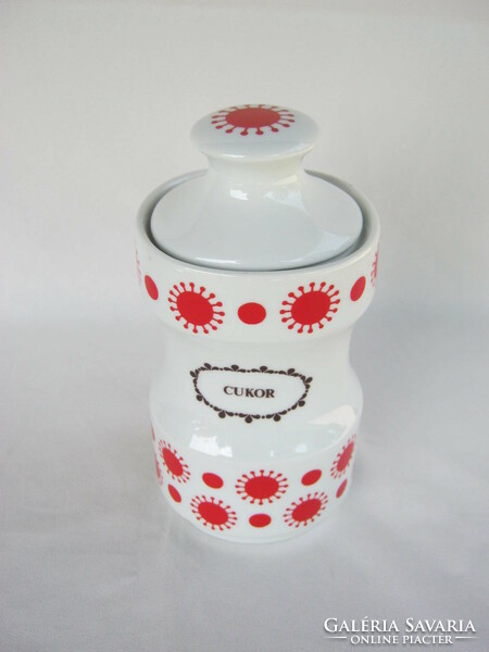 Alföldi porcelán Centrum Varia napocska mintás cukortartó fűszertartó cukor felirattal