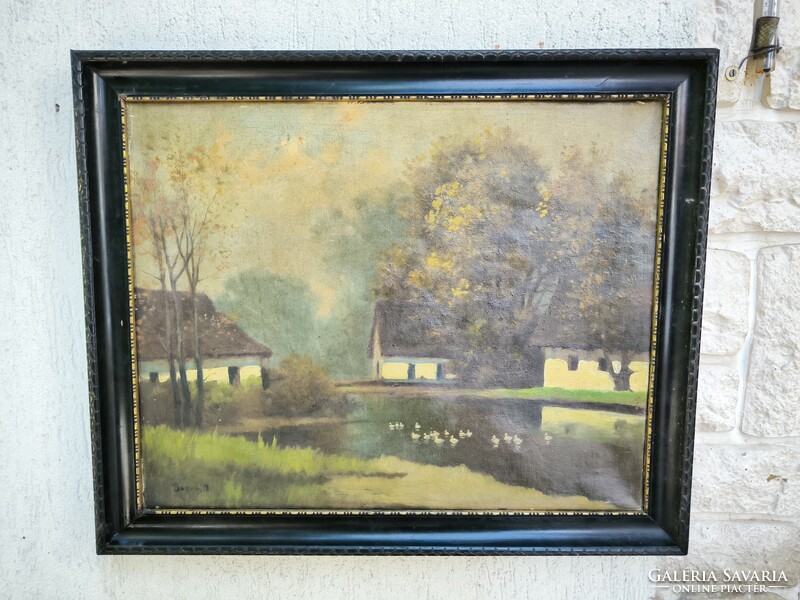 Leáraztam!Tàjkép festmény,Nagybànya színek, Olaj-vàszon festmény, Népi stílusú Neógrádi,Àcs Àgoston,