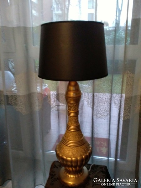 Giga, marked Italian, gold-plated, heavy ceramic lamp with optional shade!