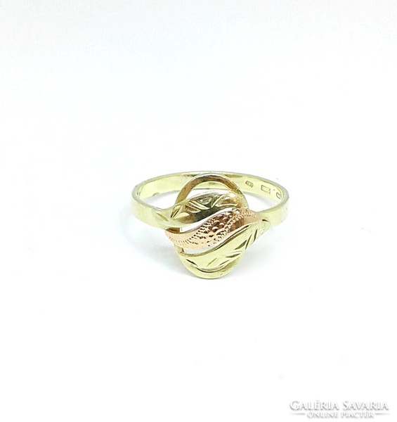 Red-yellow gold ring without stones (zal-au124457)