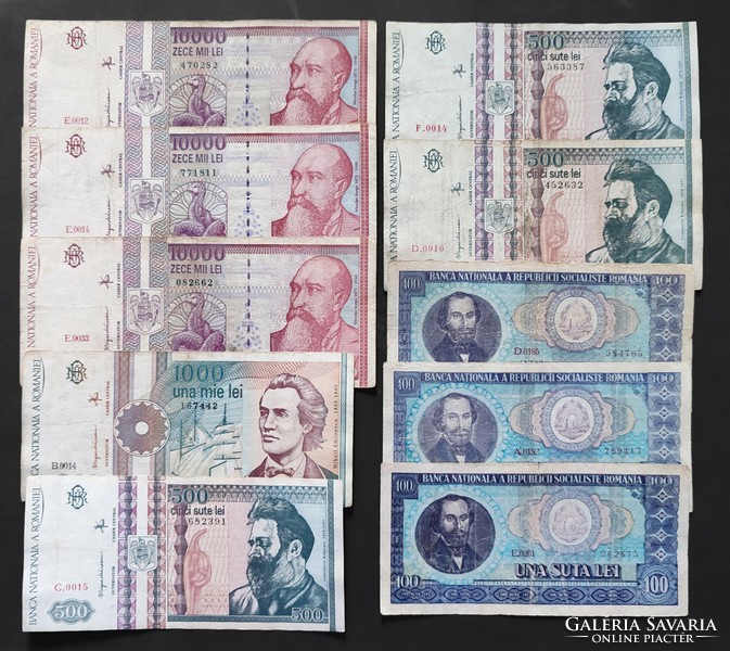 Romania 24 banknotes 1966, 1991, 1994
