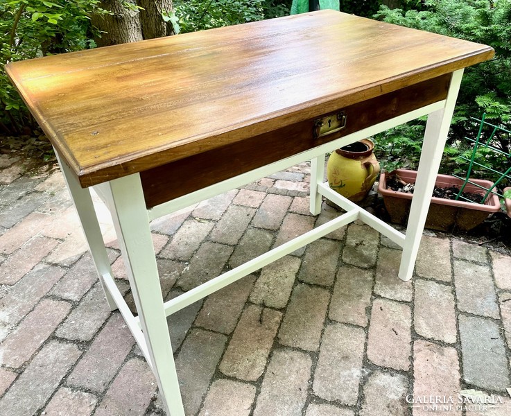 Old renovated rustic dining kitchen peasant table