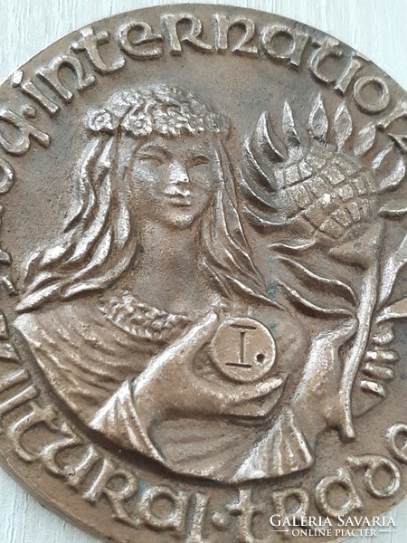 Nemzetközi kertészeti kiállitás 1996 Magyar kert  növényvilág Szigetszentmiklós bronz emlék plakett