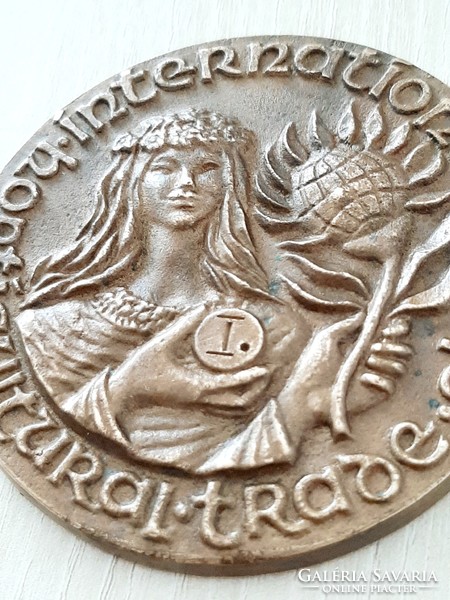 Nemzetközi kertészeti kiállitás 1996 Magyar kert  növényvilág Szigetszentmiklós bronz emlék plakett