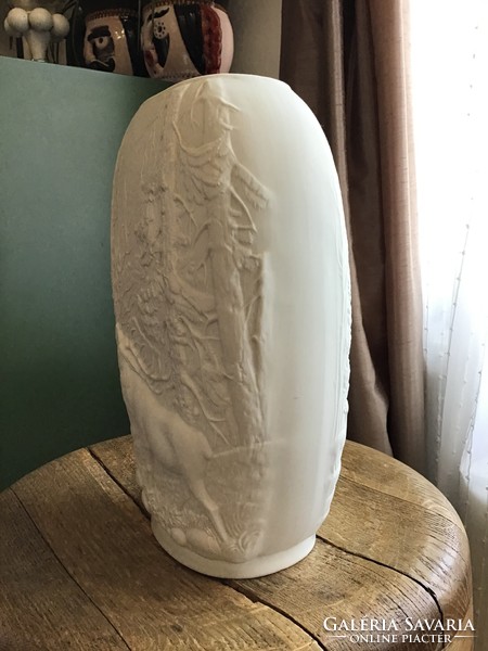 Régi KPM Royal porcelán biszkvit nagy méretű váza