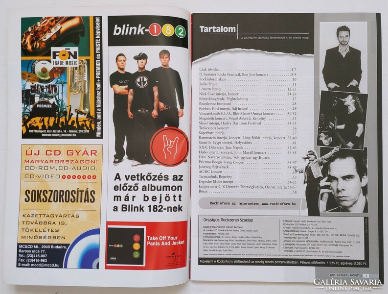 Rockinform 2001/7 Hobo Depeche Mode Limp Bizkit Nick Cave Journey Megadeth Rammstein ELO