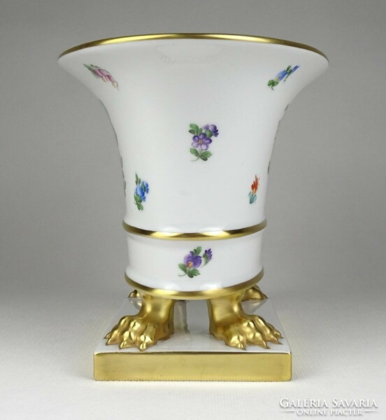 1R611 Bouquet de Saxe Lion's Base Herendi Porcelain Pot