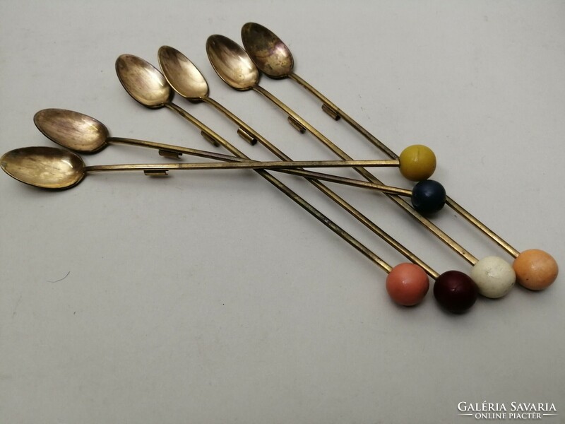ART DECO KOKTÉLOS KANALAK SZÍVÓSZÁL TARTÓVAL -  6 DB