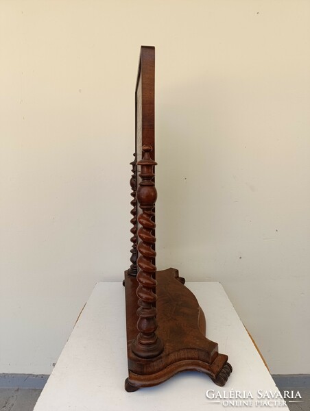Antik biedermeier fa bútor nagy csavart oszlopos álló tükör 579 8947