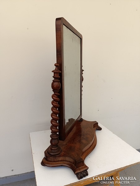 Antik biedermeier fa bútor nagy csavart oszlopos álló tükör 579 8947