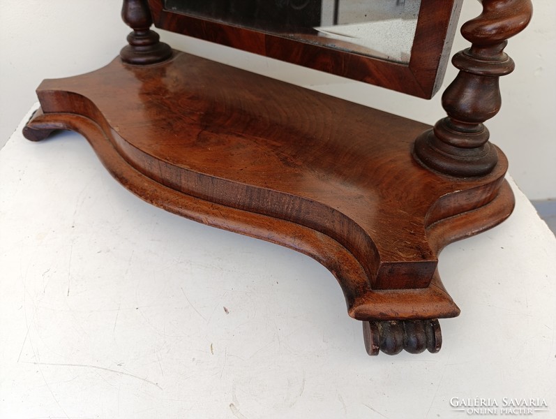 Antik biedermeier fa bútor nagy csavart oszlopos álló tükör 579 8947