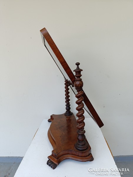 Antik biedermeier fa bútor nagy csavart oszlopos álló tükör 579 8947