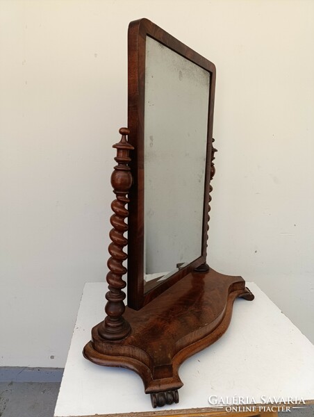 Antik biedermeier fa bútor nagy csavart oszlopos álló tükör 579 8947