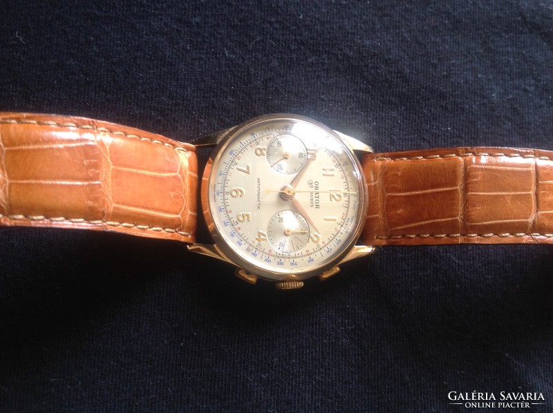 Orator svájci 14k-os arany Chronograph férfi aranyóra