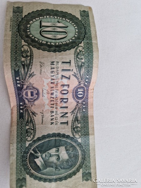 10 forintos papírpénz 1962-es évjárat